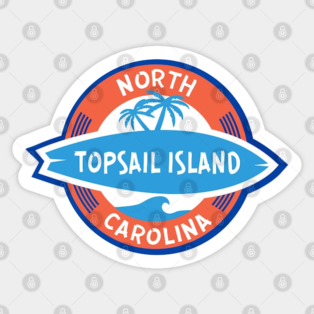 Topsail Island Surf Sticker by Trent Tides